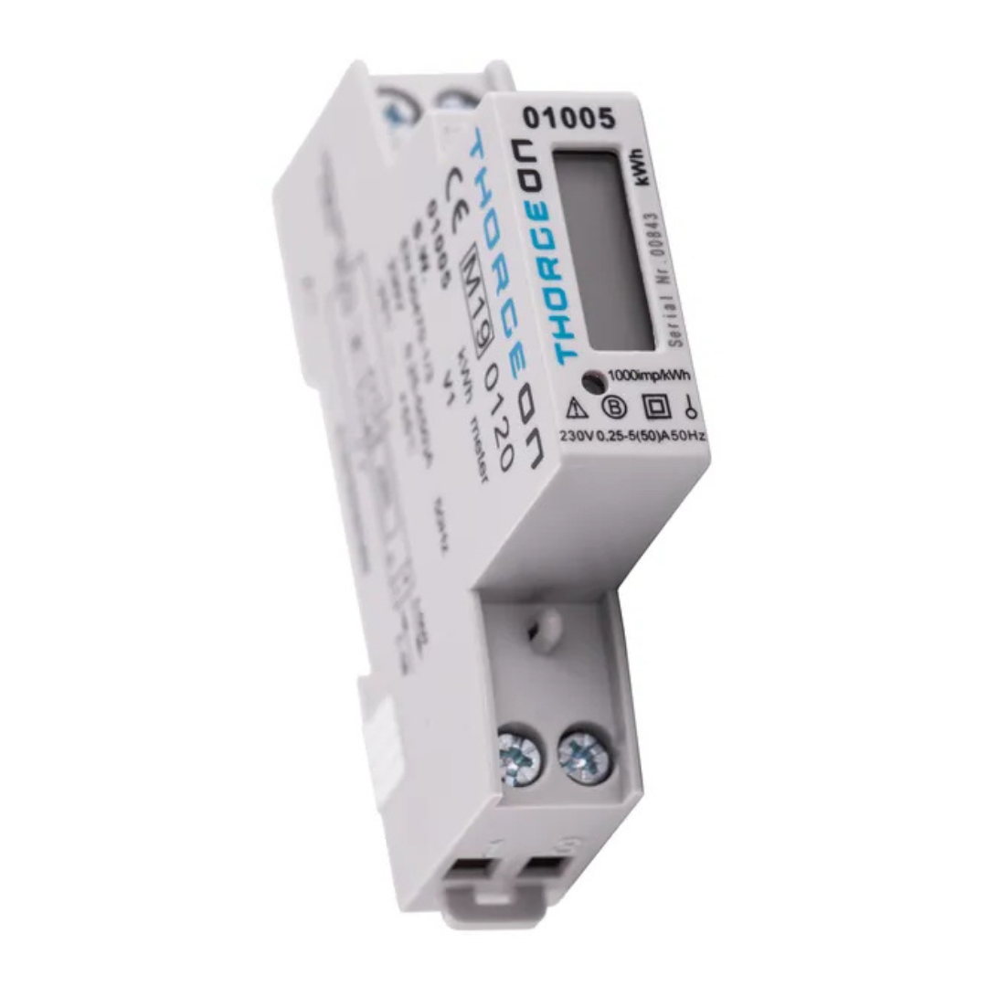 Elektroenerģijas skaitītājs ar MID sertifikātu 1F 50A LCD displejs, uz DIN sliedes