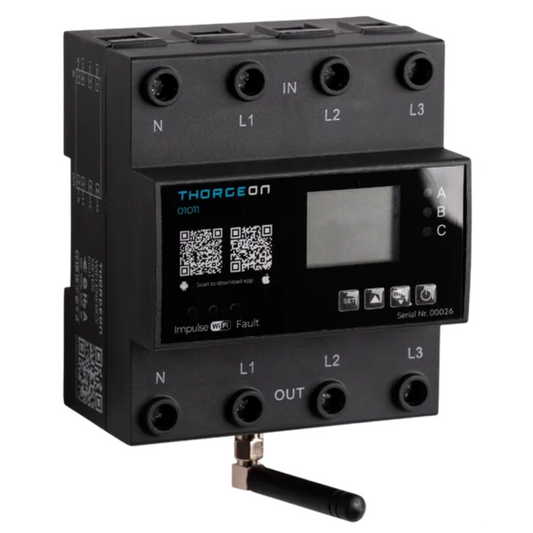Elektroenerģijas skaitītājs, WiFi, 3F, 80(100A), LCD displejs, uz DIN sliedes, Tuya, THORGEON