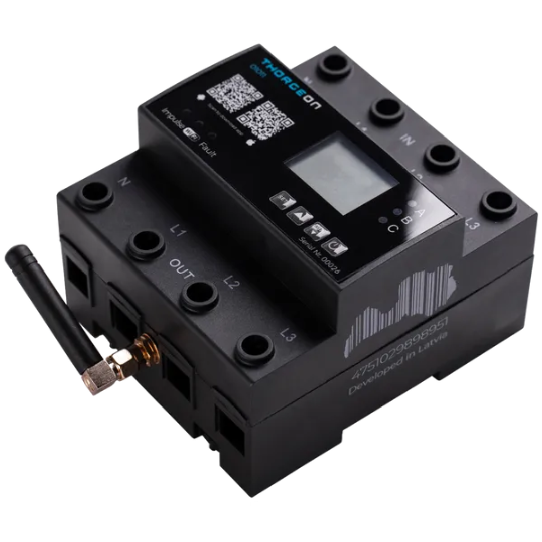 Elektroenerģijas skaitītājs, WiFi, 3F, 80(100A), LCD displejs, uz DIN sliedes, Tuya, THORGEON