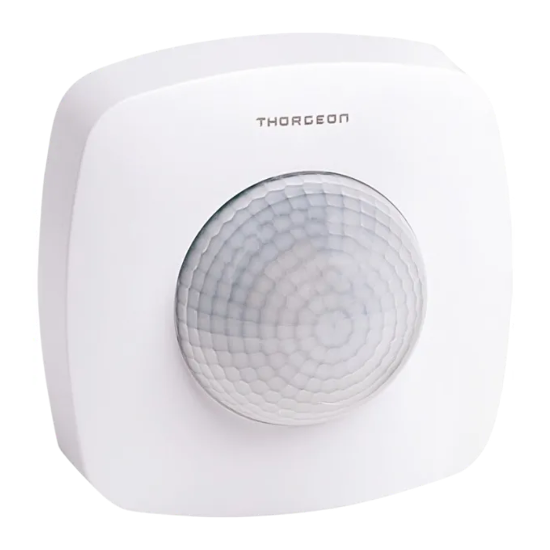 Klātbūtnes sensors ar pulti, balts, virsapmetuma, 360 grādi, 20m darbības radius, IP65, 2000W, Thorgeon