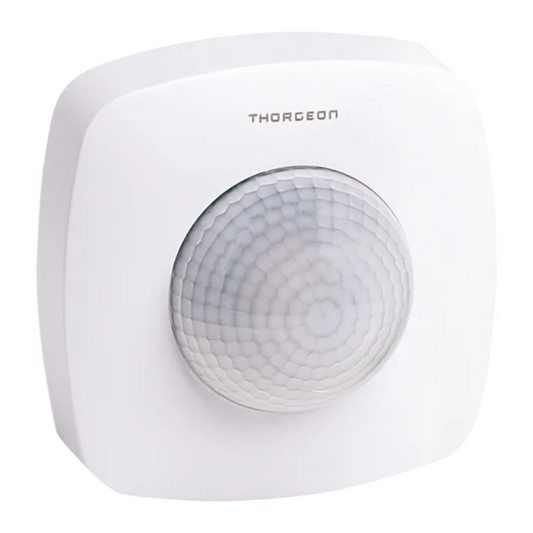 Klātbūtnes sensors ar pulti, balts, virsapmetuma, 360 grādi, 20m darbības radius, IP65, 2000W, Thorgeon