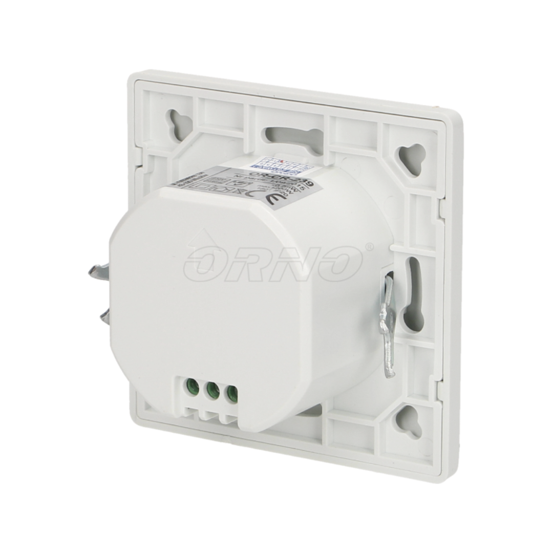 Mikroviļņu kustības sensors, balts, zemapmetuma, paredzēts uzstādīšanai uz sienas, 180 grādi, 5-15m darbības attālums, IP20, 1200W, ORNO