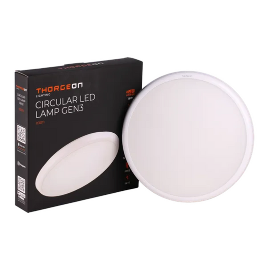 LED gaismeklis / plafons v/a, 15W, 3000K/4000K/6000K, 1800lm, IP65, IK10, D265.5mm, GEN3, THORGEON