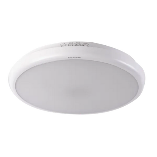 Mikroviļņu sensora lampa / plafons, SLIM, 15W, 3000K/4000K/6000K, 1500Lm, IP65, IK10, sensora darbības distance 4-16m, THORGEON