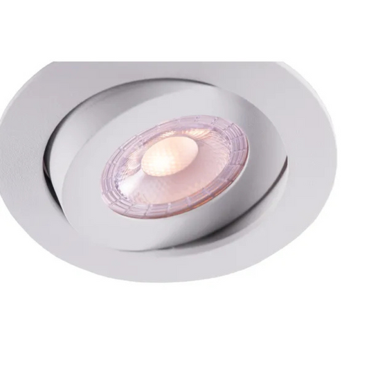 Gaismeklis LED, iebūvējams, plāns, 5W, 3000K/4000K/5700K, 400Lm, IP44, 50°, CRI>90, dimmējama, 70-75mm cauruma diametrs, ar iekšējo draiveri, RAL9003, THORGEON