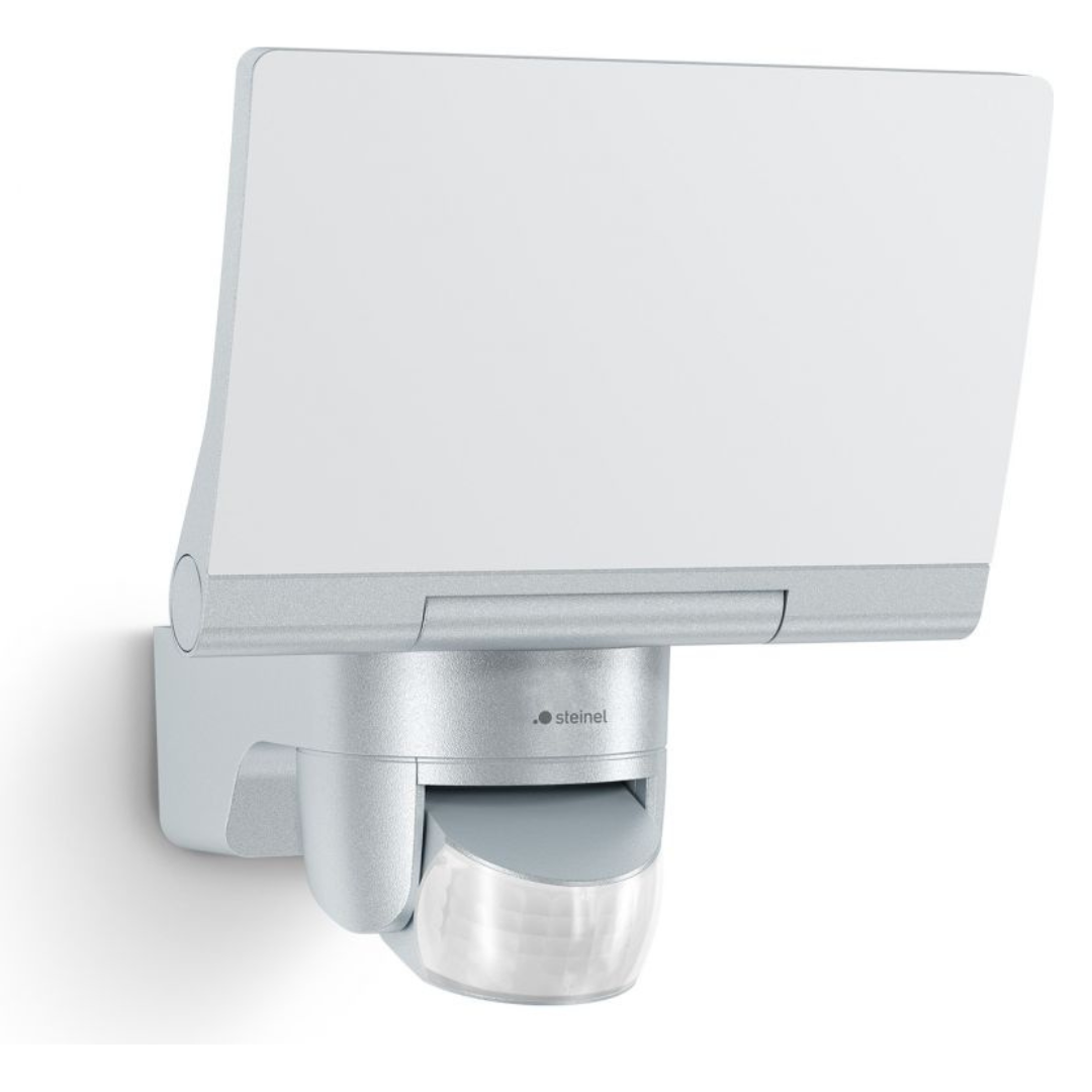 LED prožektors ar kustības sensoru, sudrabs, 13.7W, 1550lm, 3000K, sensora attālums 10m un 180°, IP44, XLED home 2 S, STEINEL