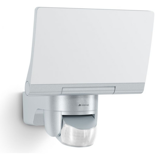 LED prožektors ar kustības sensoru, sudrabs, 13.7W, 1550lm, 3000K, sensora attālums 10m un 180°, IP44, XLED home 2 S, STEINEL