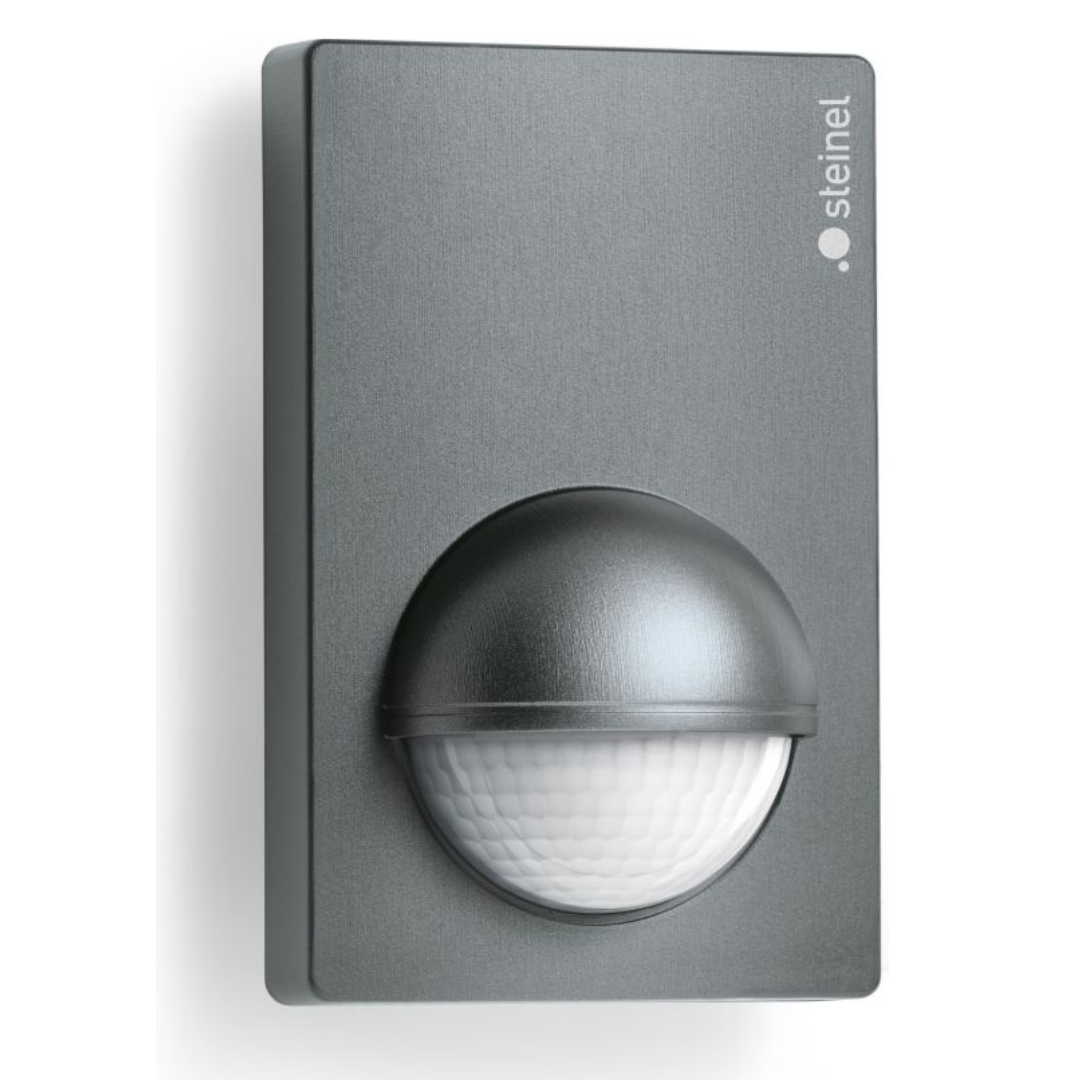 IS 180-2 sienas Infrasarkano staru sensors ar 180° uztveršanas leņķi. Uztveršanas attāIums r=max.5/12m šķērskustībai un r=max.4 m kustībai uz sensoru. Pieslēguma jauda 1000W, LED max.6x58W. Montāžas augstums 1,8-4m. STEINEL