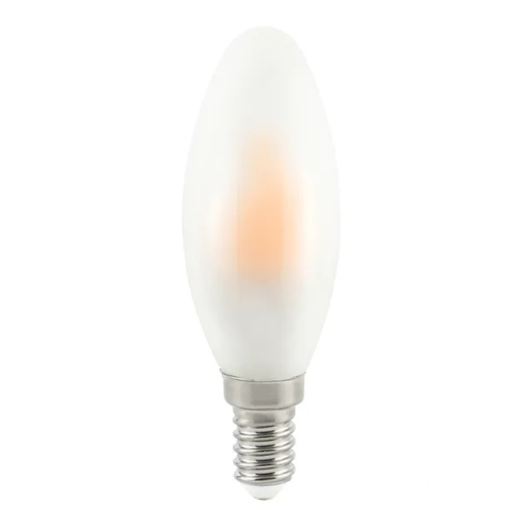 LED Spuldze ar sveču liesmas imitāciju, dekorācijas apgaismojums, matēts stikls, 0.5W, E14, siltais spektrs 1800K, 8lm, B35, 230-240V