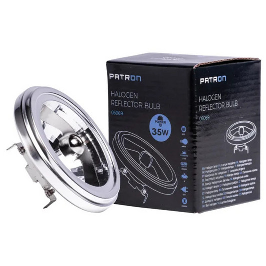 Halogēna spuldze AR111, G53, 35W, 8°, 12V, 320lm, 2800K, PATRON