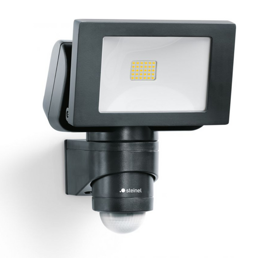 LED prožektors ar kustības sensoru, melns, 14.7W, 1486lm, 4000K, sensora attālums 12m un 240°, IP44, LS 150 S, STEINEL