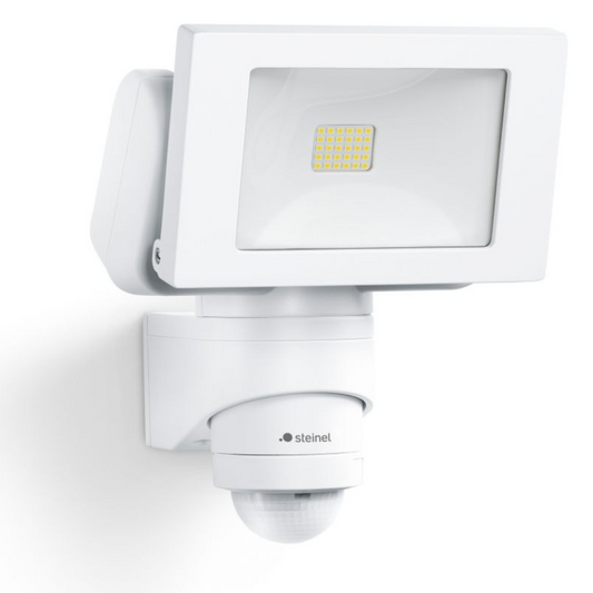 LED prožektors ar kustības sensoru, balts, 14.7W, 1486lm, 4000K, sensora attālums 12m un 240°, IP44, LS 150 S, STEINEL