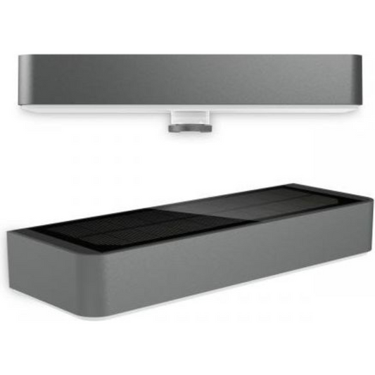 Āra sensorlampa ar saules paneli, antracīts, 1.5W, 3000K, 140lm, IP44, ar kustības sensoru, 360°, 6m, soft light start, XSolar SOL-O LED, STEINEL
