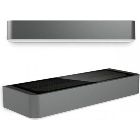 Āra sienas gaismeklis ar saules bateriju un krēslas sensoru, antracīts, 0.07W, 7 lm, 3000K, IP44, XSolar SOL-O, STEINEL