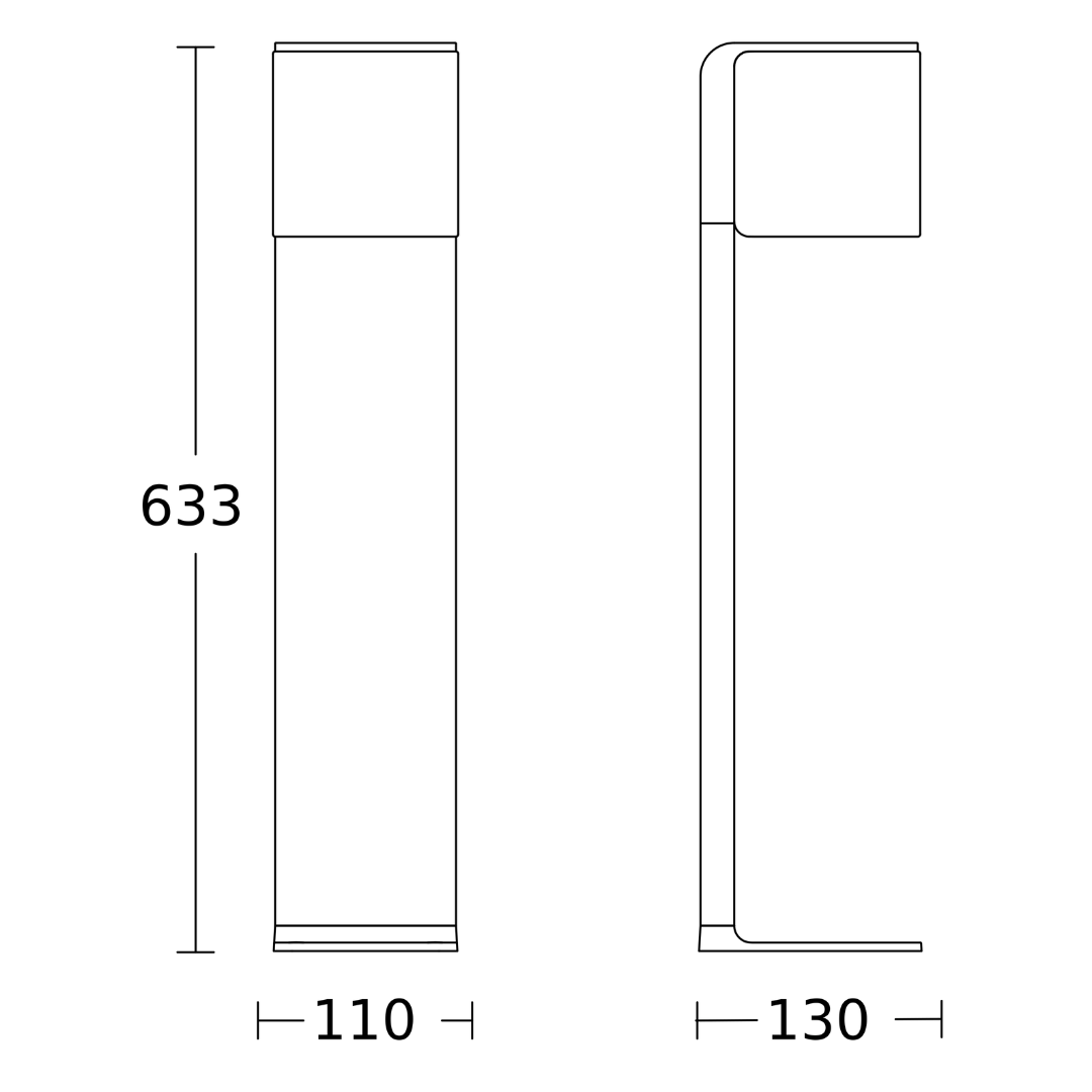 Āra apgaismes stabs ar kustības sensoru, antracīts, LED, 9.7W, 3000K, 650lm, IP44, sensora attālums 5m un 160°, izmēri: 110x633x130mm, ar Bluetooth savienojumu un vadību, soft light start, GL 80 SC, STEINEL