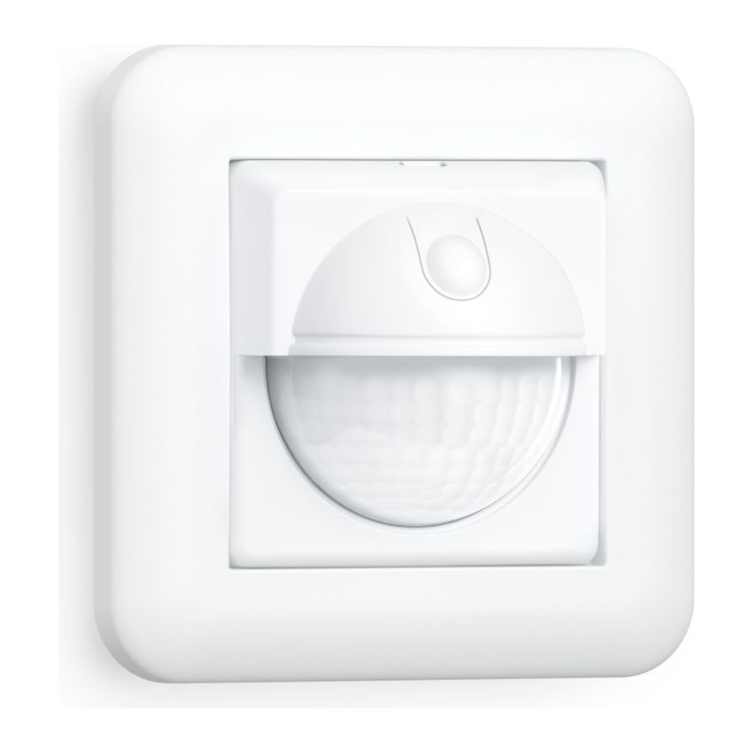 Sienas zemapmetuma infrasarkano staru sensors ar 180° uztveršanas leņķi, uztveršanas attāIums r=max. 8m šķērskustībai un r=max. 2m kustībai uz sensoru, pieslēguma jauda 200W, LED max.160W, montāžas augstums 1.1-2.2m, IR 180 UP easy, STEINEL