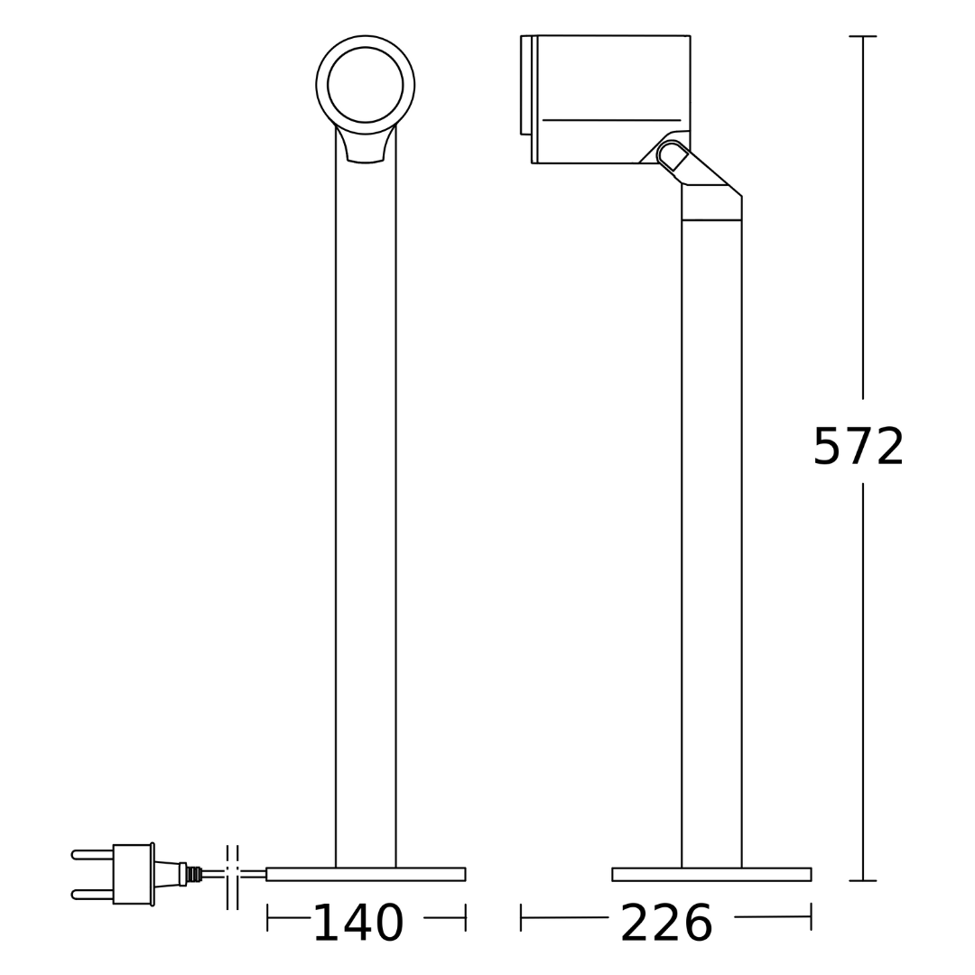 Āra apgaismes stabs ar spot un ar kustības sensoru, antracīts, GU10, 7.9W, 3000K, 512lm, IP44, sensora attālums 10m un 90°, izmēri: 140x572x226mm, ar Bluetooth savienojumu un vadību, Spot Way SC, STEINEL