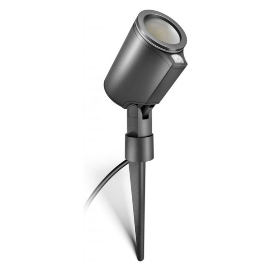 Āra dārza gaismeklis (spot) ar kustības sensoru, antracīts, GU10, ar spuldzem komplektā - 7.9W, 3000K, 512lm, IP44, sensoru attālums 10m un 90°, ar Bluetooth savienojumu un vadību, Spot Garden SC, STEINEL
