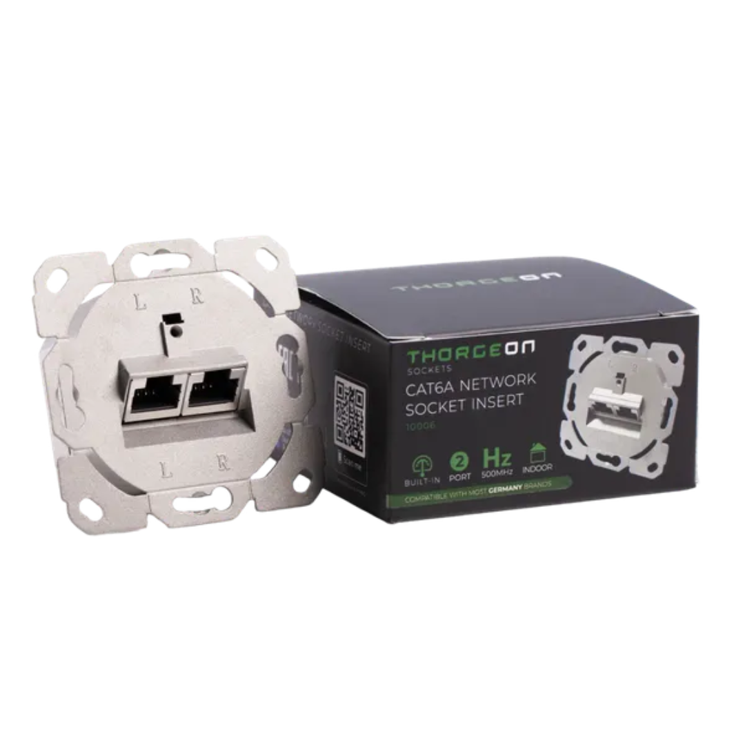 Interneta ligzda mehānisms 2x8 Cat6a UAE, der visam slēdžu/rozešu sērijam ar UAE centr.platēm, THORGEON