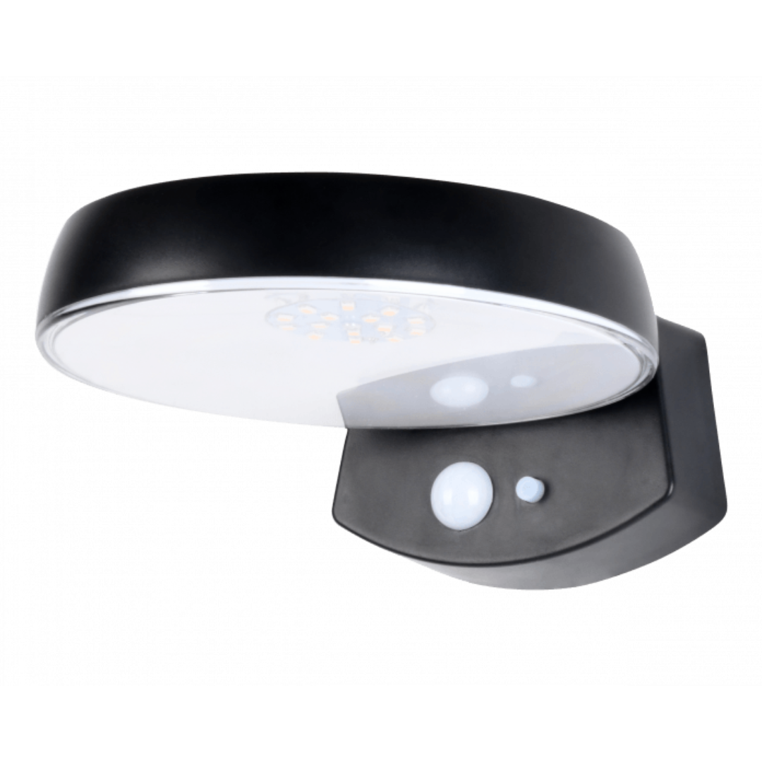Fasādes gaismeklis ar saules bateriju Solar LED, ar kustības un krēslas sensoru, 5.5V, 1.2W, 4000K, IP65, EC20118, ECOLIGHT