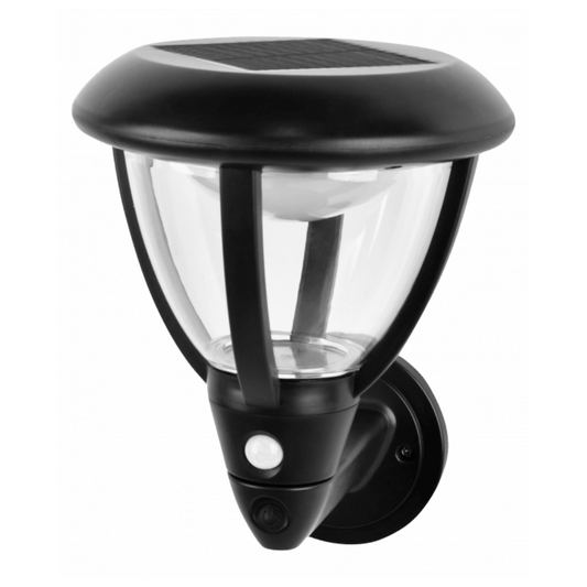 Fasādes gaismeklis ar saules bateriju Solar LED, ar kustības un krēslas sensoru, 5V, 0.55W, 4000K, IP65, EC20117, ECOLIGHT