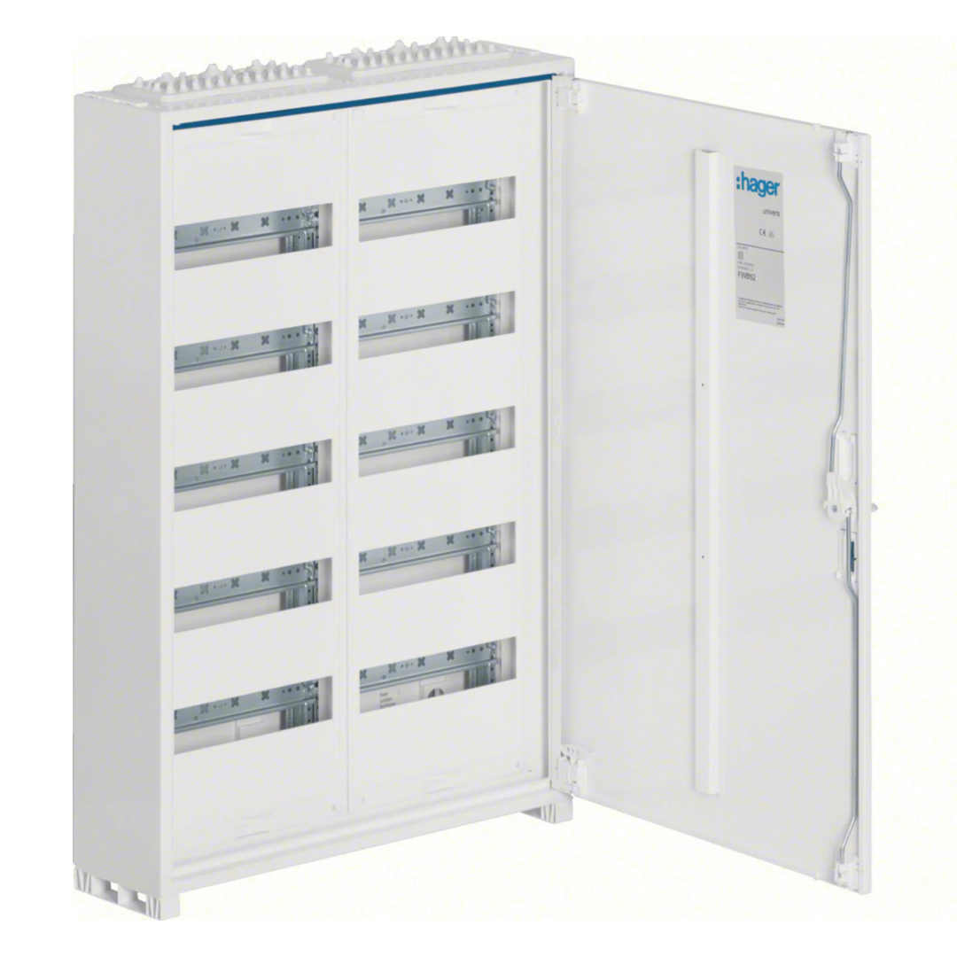 Sadales skapis metālisks 120 mod., virsapmetuma, IP44, 800x550x161 mm, FWB52, HAGER