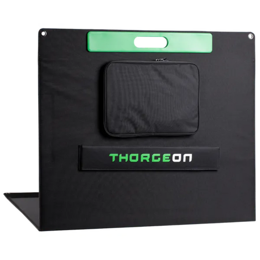 Pārnēsājams saules panelis, 100W, mono kristālisks, 5V, 12V, 19V, izmēri 1189x689x17.5 mm, THORGEON