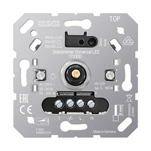 Universāls dimmeris 20-420W, LED 3-100W, mehānisms z/a, 1731DD