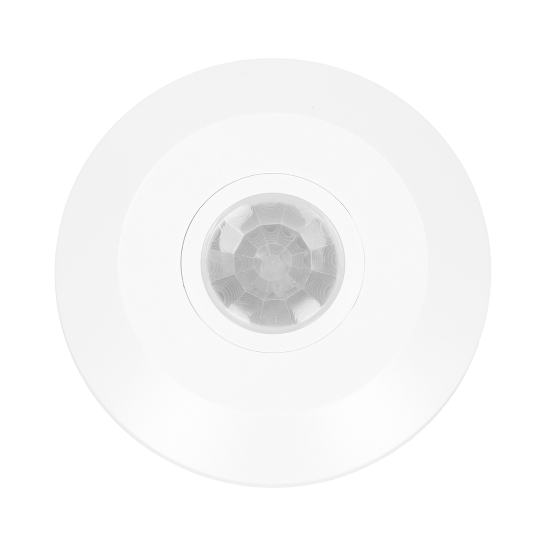 Infrasarkanais kustības sensors, darbības diapazons 360grādi - 8m, 3-2000LUX, 2000W, 115x24.3mm, balts