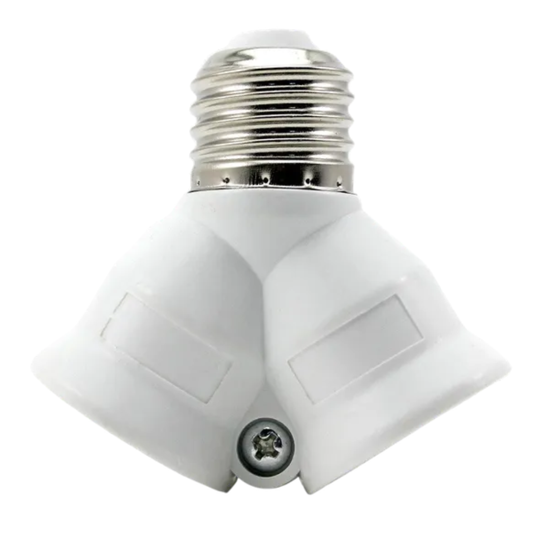 Spuldzes turētājs Y-veida, adapteris / sadalītājs, E27, balts, THORGEON