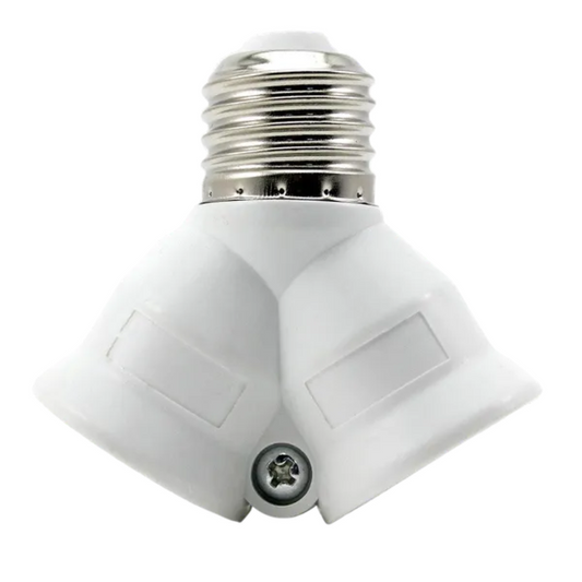 Spuldzes turētājs Y-veida, adapteris / sadalītājs, E27, balts, THORGEON