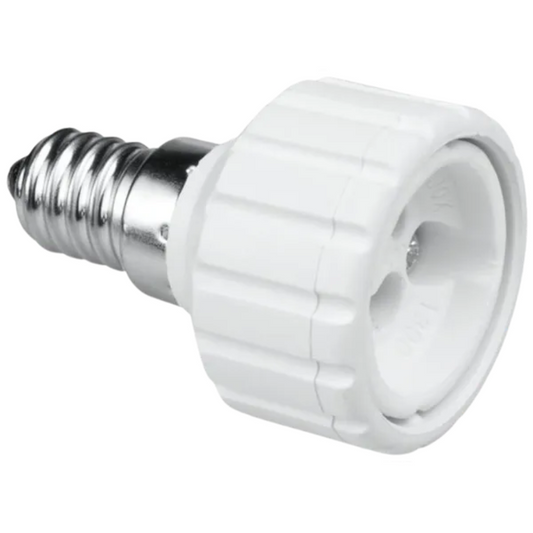 Spuldzes turētājs - pāreja no E14 uz GU10, balts, THORGEON