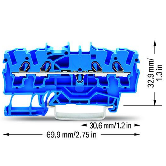 WAGO Savienojumu DIN spaile 4-vietīga TOPJOB S, 2002-1404, 0.25-4mm², zila