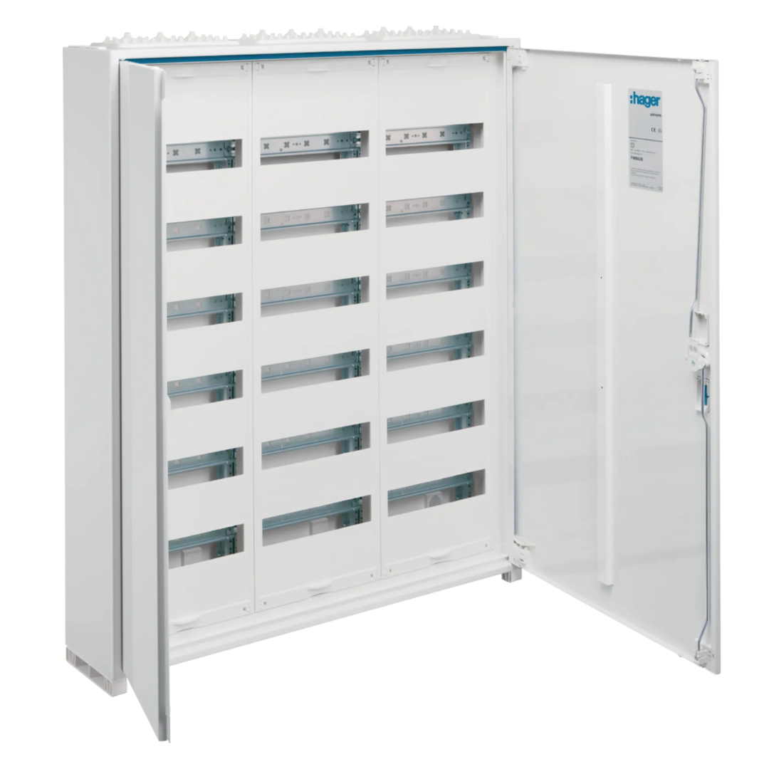 Sadales skapis metālisks 216 mod., virsapmetuma, IP44, 950x800x140 mm, FWB63, HAGER