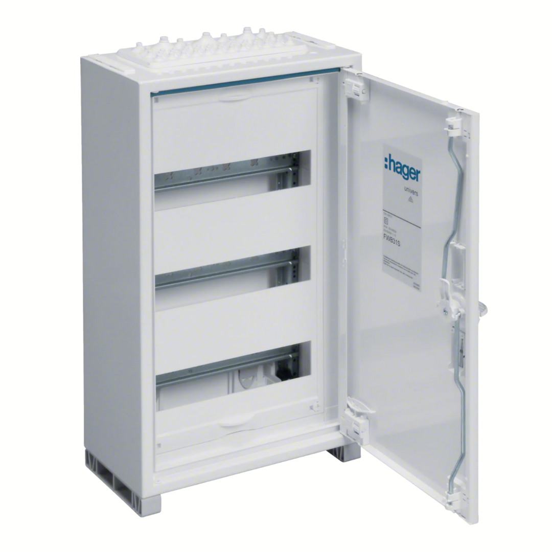 Sadales skapis metālisks 36 mod., virsapmetuma, IP44, 500x300x161 mm, FWB31, HAGER