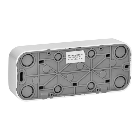 Kontaktligzda 3-vietīga a/z, virsapmetuma, balta, ORNO / TIMEX
