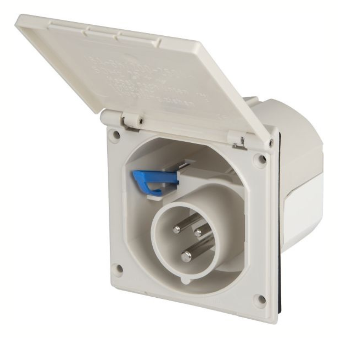 Spraudnis paneļu 2P 16A (2P+E) IP44 balts, PCE