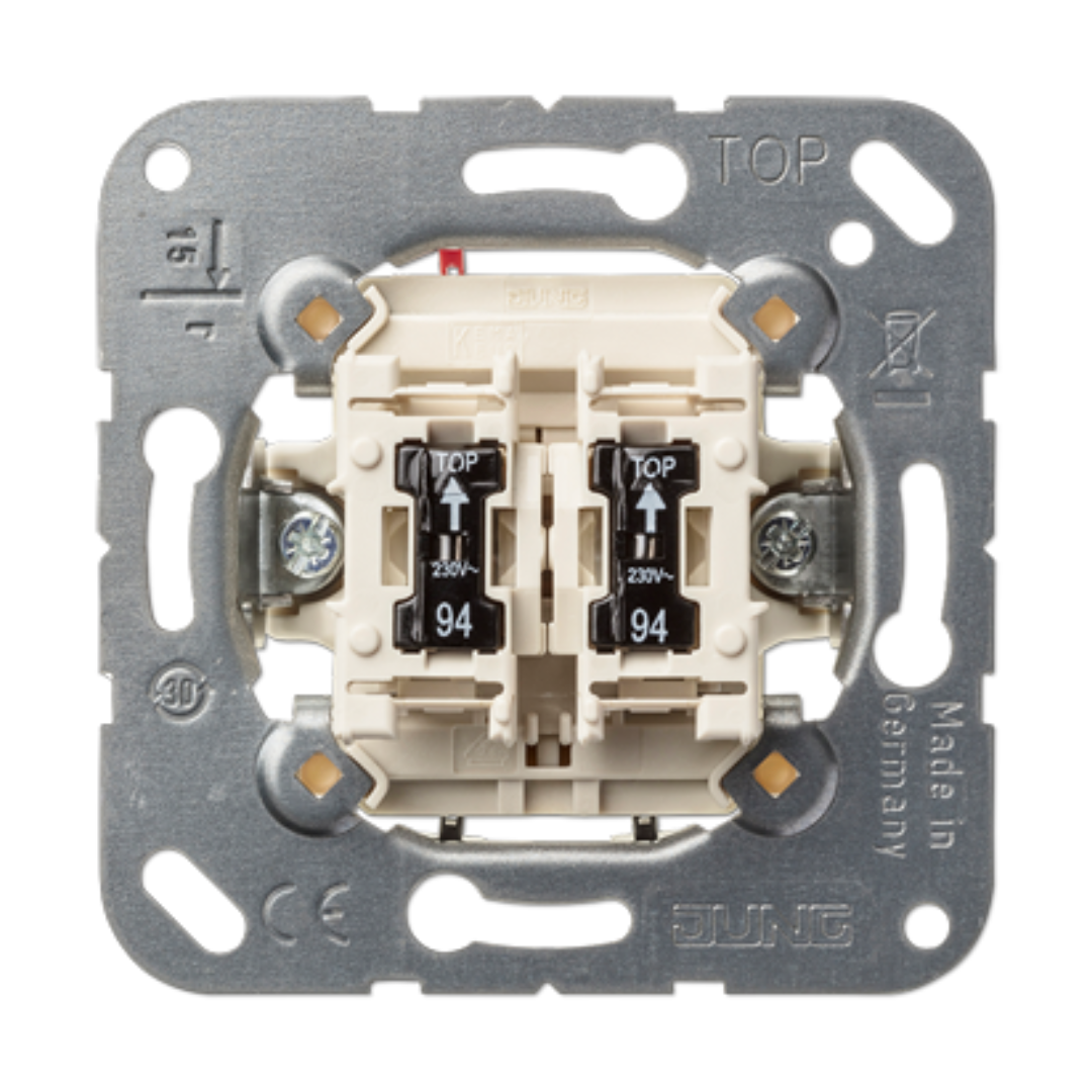 Dubultslēdzis, 10 AX/250 V, mehānisms ar indikācijas lampu 505U5