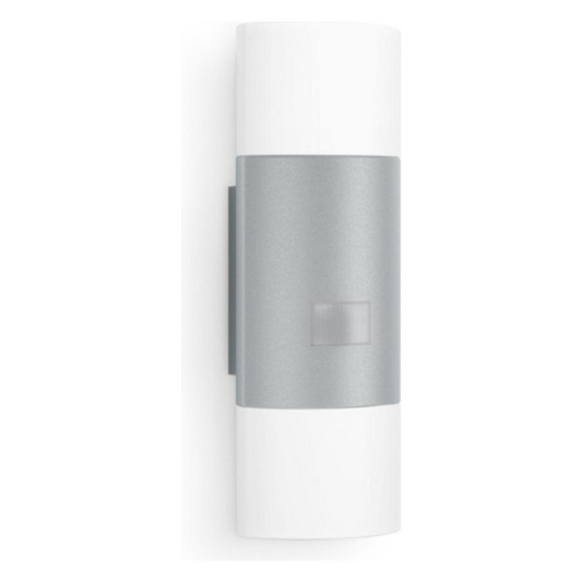 Āra sienas gaismeklis ar kustības sensoru, sudrabs, LED, 9.8W, 3000K, 797lm, IP44, sensora attālums 12m un 180°, soft light start, L 910 S, STEINEL