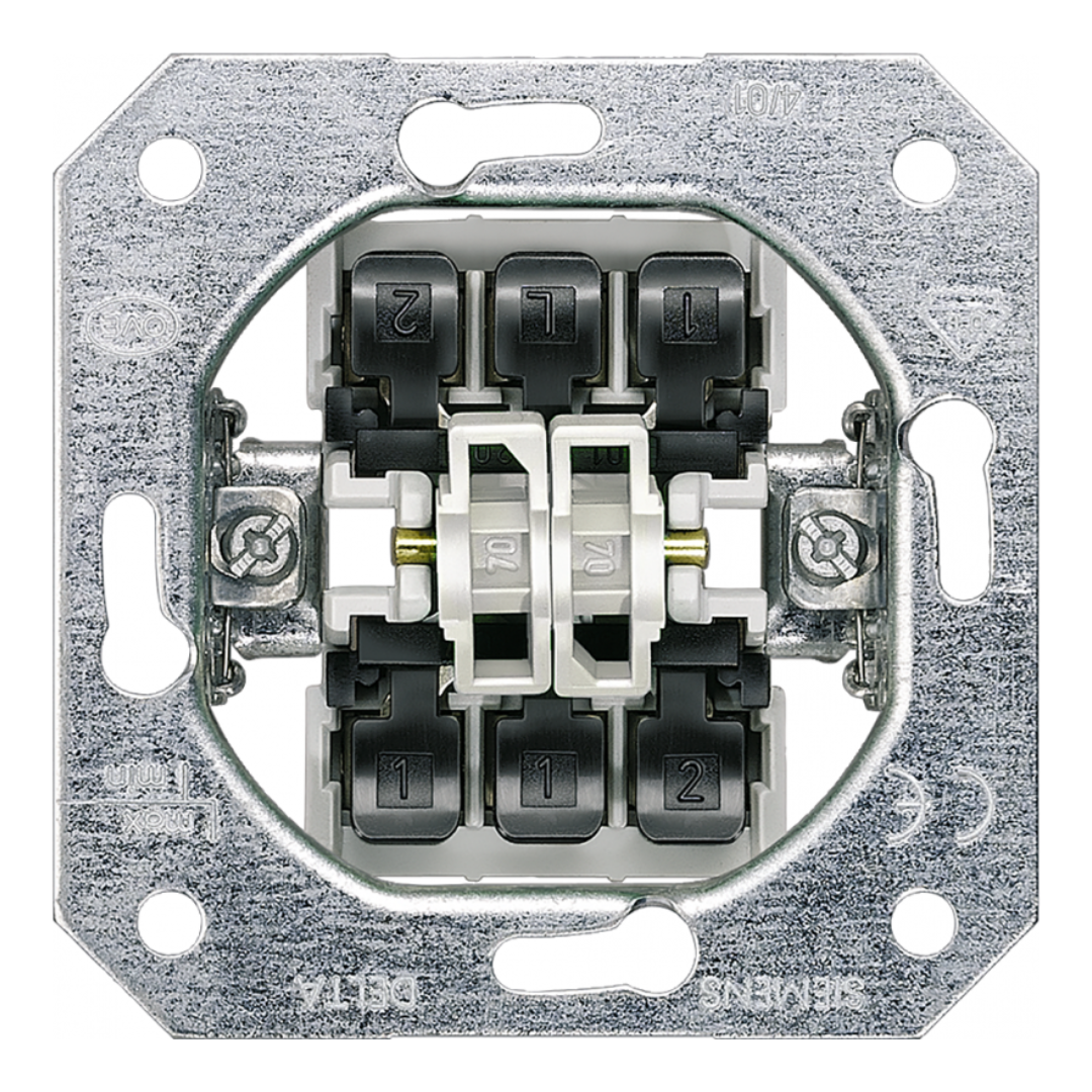 Dubultpārslēdzis, 10 AX/250 V, mehānisms z/a, 5TA2118, SIEMENS Delta