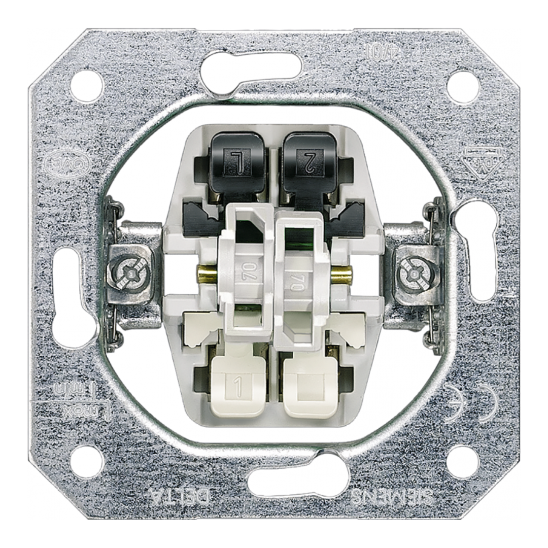 Dubultslēdzis, 10 AX/250 V, mehānisms z/a, 5TA2155, SIEMENS Delta