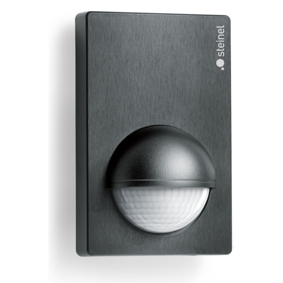 IS 180-2 sienas Infrasarkano staru sensors ar 180° uztveršanas leņķi. Uztveršanas attāIums r=max.5/12m šķērskustībai un r=max.4 m kustībai uz sensoru. Pieslēguma jauda 1000W, LED max.6x58W. Montāžas augstums 1,8-4m. STEINEL