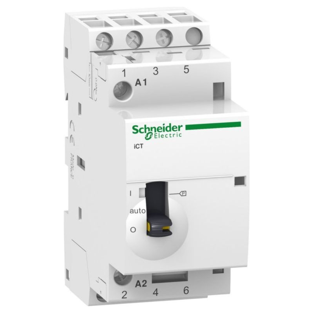 Modulārais kontaktors ar manuālu vadību 3NO, 25A, AC 220-240V, iCT, Acti9