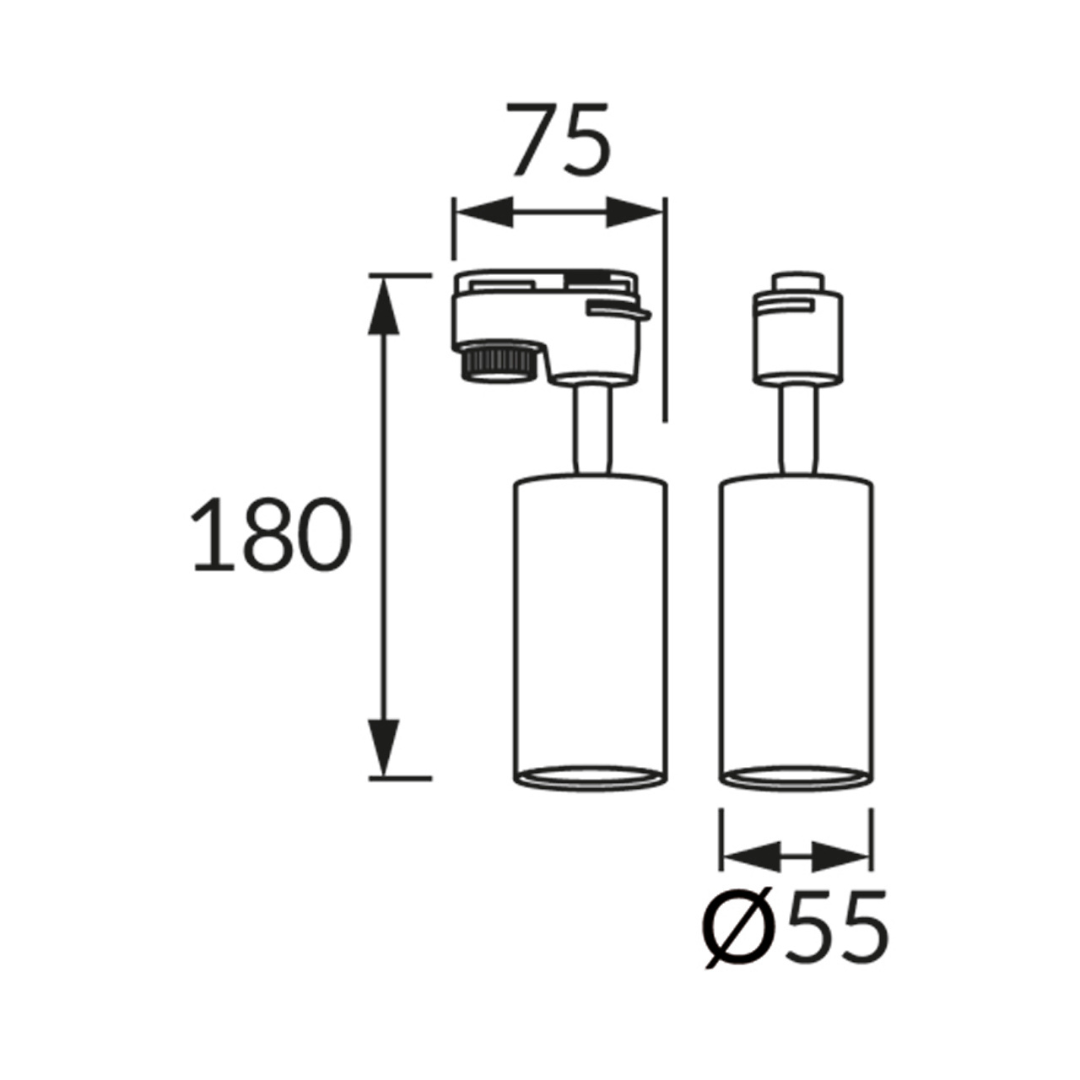 Gaismeklis spot 1F sliedei, melns, GU10, max 35W, IP20, 220-240V, STRUHM DARIA TRA