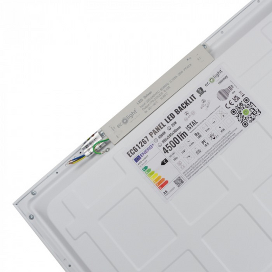 LED panelis / gaismeklis 25W, 595x595x30mm, 4500lm, 4000K, Backlit, ECOLIGHT