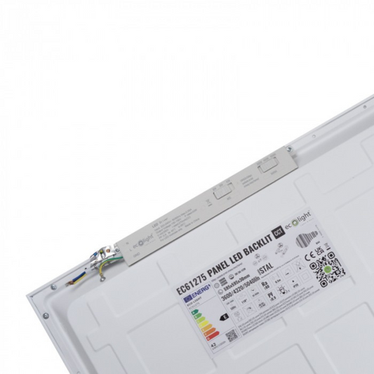 LED panelis / gaismeklis ar maināmu jaudu 30/36/42W, maināmu spektru CCT, 595x595x30mm, 3600/4320/5040lm, Backlit, ECOLIGHT