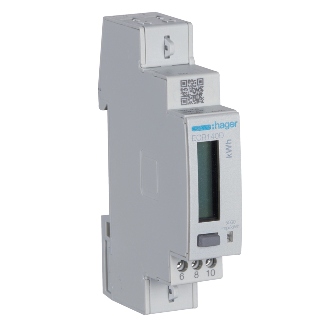 Elektro enerģijas skaitītājs, 1-fāzes, tiešā slēguma, impulsa izeja, 40A, MODBUS, HAGER