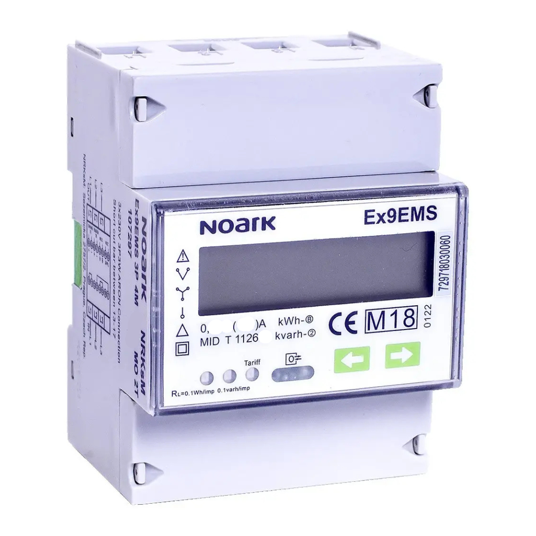 Elektroenerģijas skaitītājs Ex9EMS, 3F+N, CT, MB, 2T, 0.015-1.5(6)A, MID, M-bus, LCD displejs, uz DIN sliedes, NOARK