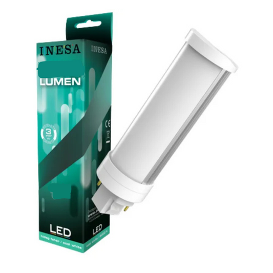 LED spuldze, G24d G2, 2-pins, 6W, 540lm, 6000K, 120°, PLCC, INESA