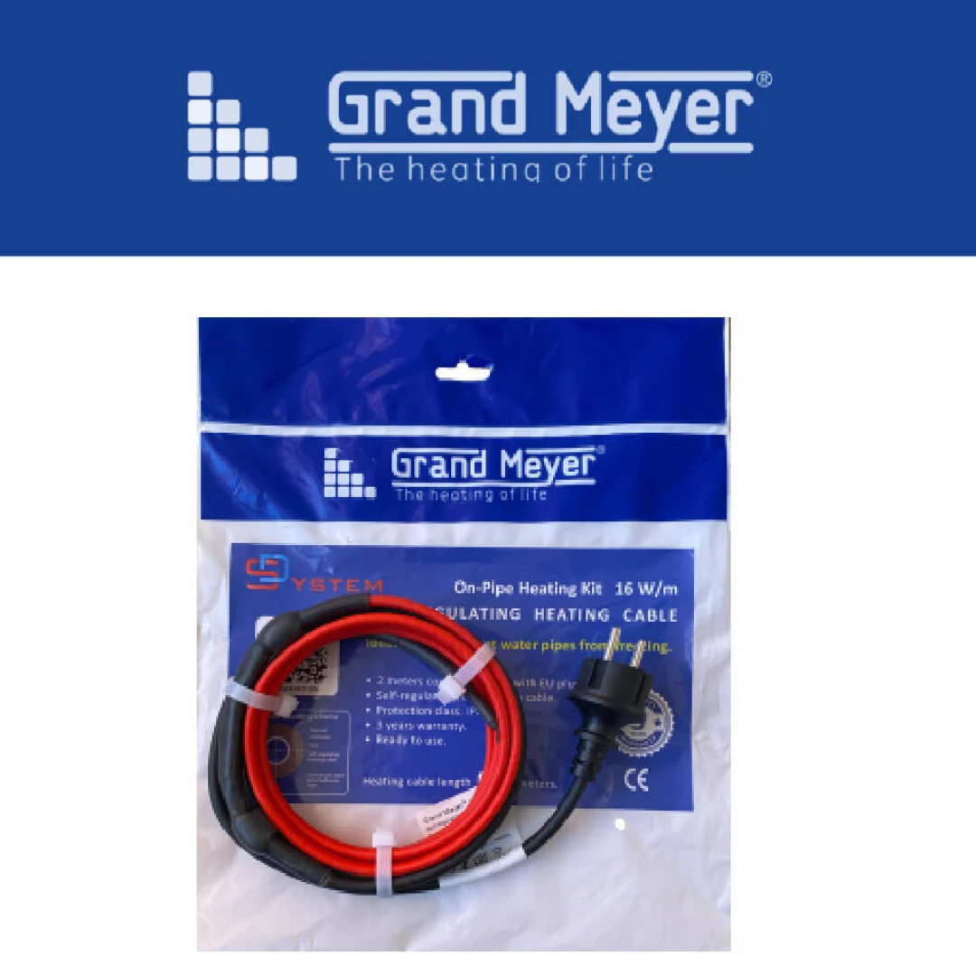 Pašregulējošs apsildes kabelis / Pretapledojuma sistēma caurulēm HE-TS, 6m, 96W, Grand Meyer